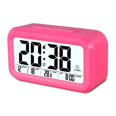 China 12/24 Hour Watch Digital Popular Type Transparent LCD Alarm Clock With Nightlight And Nap Function For Kids for sale