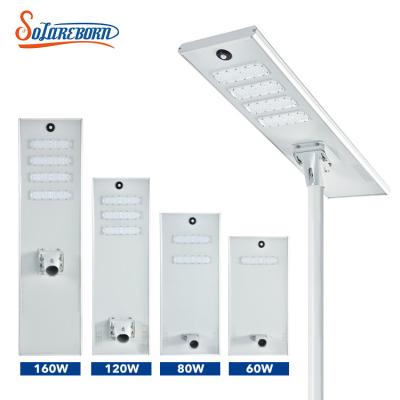 China ROAD SMD Ip65 60w 80w 120w 160w Road Road Waterproof Outdoor Integrated All In One Solar LED Street Light for sale