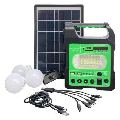 China Desktop Solar Generator For Home Use Mini Solar Home Lighting Kit Solar DC Led Lights Bulbs Rechargeable Led Solar Power Storage for sale