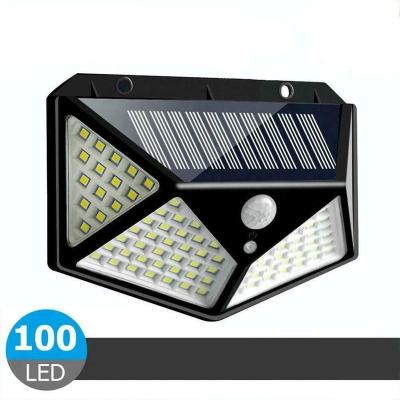 China Garden High Power Motion Sensor 100LED Wall Solar Light 10W IP65 Outdoor Waterproof for sale