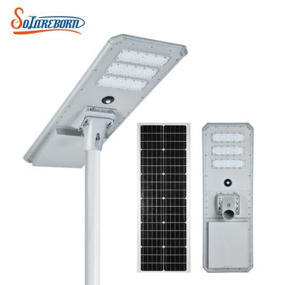 China ROAD SMD IP65 60w 80w 120w 160w Road Aluminum Rainproof Stadium Integrated Outdoor All In One LED Solar Street Light for sale