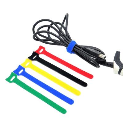 China High Temperature Resistant+ Antistatic+Eco-Friendly+Waterproof Custom Logo Earphone Self Adhesive Nylon Back To Hook Loop Back Cable Tie for sale