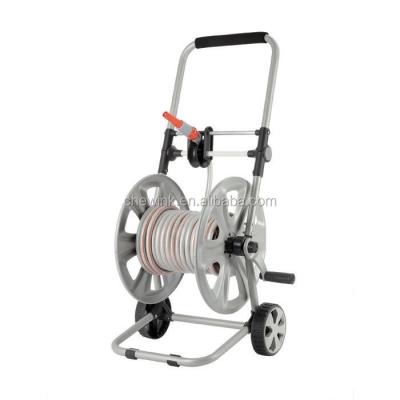 China Adjustable metal hose reel cart, heavy duty, foldable handle for sale