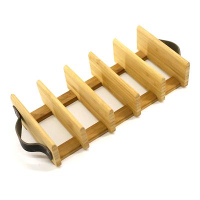 China 6 Pack Disposable Taco Tray Stand Bamboo Taco Holder Modern Bamboo Taco Topping Stand for sale