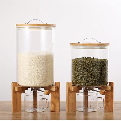 China Viable Available Wholesale Food Sample Jar Airtight Glass Storage Canister Container For Rice Serving for sale