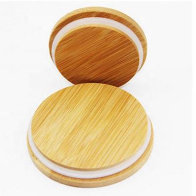 China Viable Sample Available Wholesale Bamboo Lid With Silicone For Kitchen Storage Glass Jar for sale