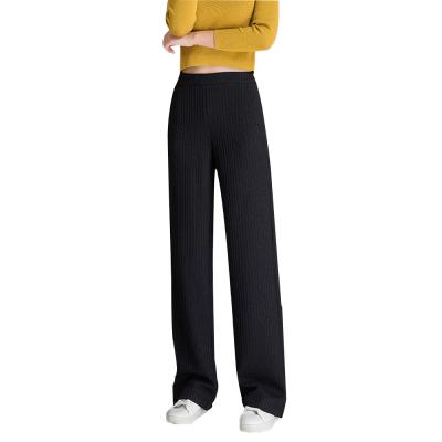 China Sustainable Wide Leg Pants Female Loose Cashmere Pants Slim High Waist Knit Pants for sale