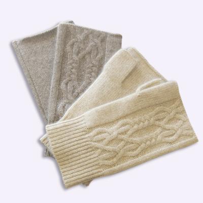 China Comfort Fashion Winter Cashmere Women Fingering Gloves Warm Knitting Half Sheer for sale