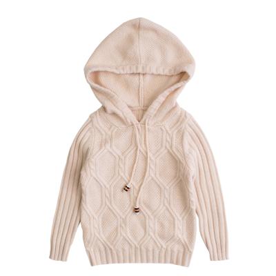 China Anti-pilling pure color knitting children wire hooded soft warm cashmere sweater for sale