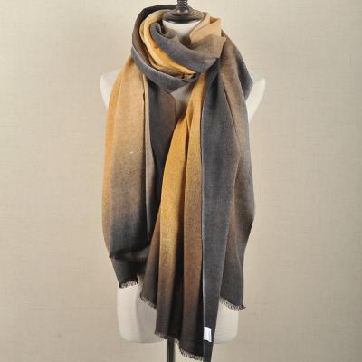 China Polyester Women Winter Knitting Scarf Simple Fashion Thick Warm Cheap Long Scarf for sale