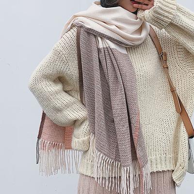 China Wholesale Plain Long Knitting Solid Acrylic Scarf Winter To Keep Warm Scarf for sale