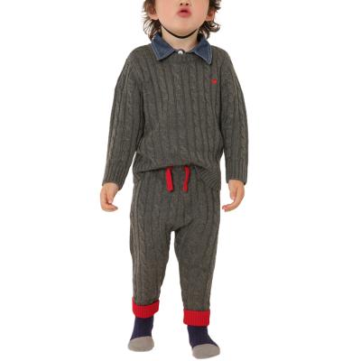 China Wholesale Eco-Friendly Kids Clothes Comfy Warm Boys Knitted Sweater Pants Set for sale