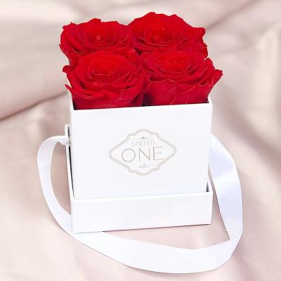 China Real Rose UO Romantic Preserved Gifts Best Flower Presents Forever 4 PCS Eternal Preserved Roses Box For Home Decor For Birthday Gift for sale