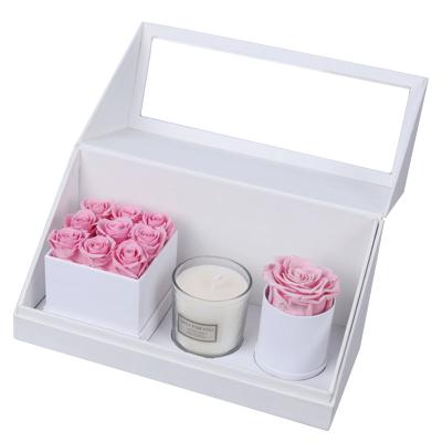 China Real Romantic Preserved Rose UO Wedding Decorations New Products From China Scented Candles With Box Eternal Blooming Preserved Roses for sale