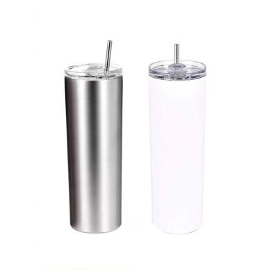 China 20oz 304 Stainless Steel Sublimation Blanks Viable Sippy Tumbler Cups In Bulk With Lids And Straws Cup for sale