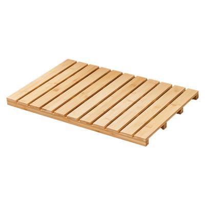 China Bath Mat Non Slip Bathroom Board Viable Bamboo Shower Mat for sale