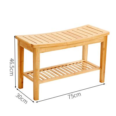 China Convertible Bamboo Shower Bench Wooden Stool Bathroom Spa Bench Stool with Storage Shelf, Bath Seat Bench Stool for sale