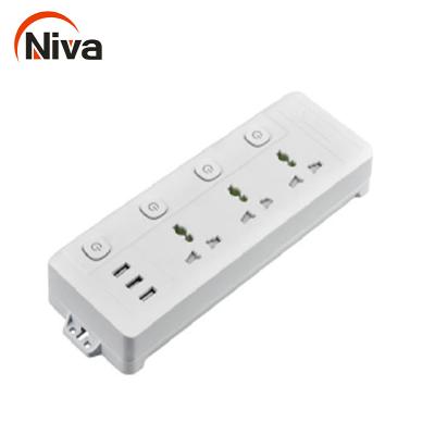 China Residential / General Purpose China Made 3 AC Multi Extension Socket Outlet With USB 3 Outlet Socket Electrical Outlet Extension for sale