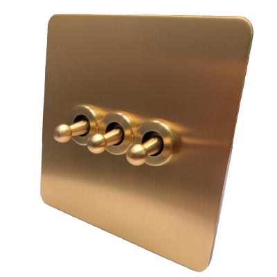 China High Quality 4 Gang 1 Way Switch Stainless Steel Electric Face Panel Wall Switch Brassed Gold Matte Black for sale