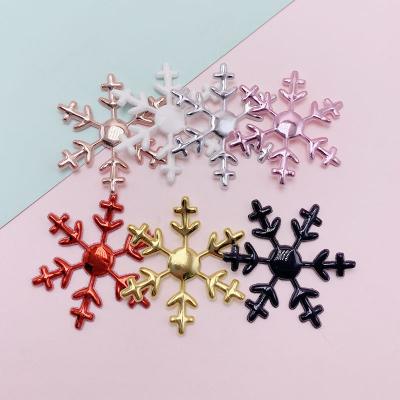 China Wholesale Soft 4cm Christmas Party Glitter Snowflake Puffs Leather Mirror Fancy Diy Hair Accessories Decoration for sale