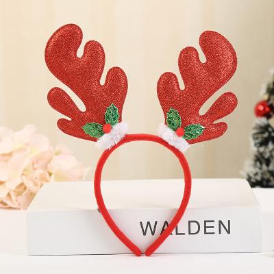 China Large Powder Antler Durable Multicolor Instant Headband Christmas Party Small Decorations Christmas Gifts for sale