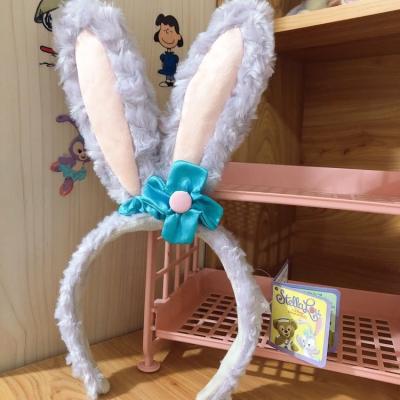 China Hot Selling Face Rabbit Ear Headband Women Designer Cartoon Plush Hairband Wide Hair Accessories Friendly Material for sale