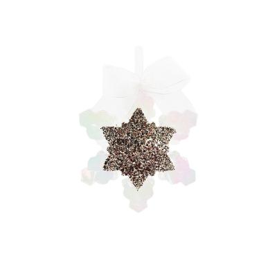 China Popular Gift Customized Star Ornament Party Hanging Ornament Christmas Tree Decorative Indoor Transparent Plastic Snowflake Star Glitter for sale