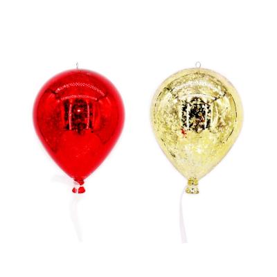 China Festival Stuff 150Mm Gold And Red Plastic Ball Toy For Christmas Tree Pendant Bubble Ribbon Color Pet Balloon Ornament Craft for sale