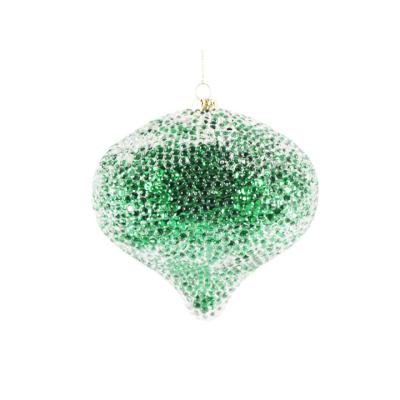 China Custom Shape Modern Plastic Shiny Christmas Onion Ball Acrylic Christmas Bead Ball Ornament For Christmas Hanging Decoration for sale