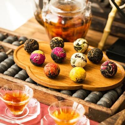 China Infusion with Boiled Boiled Flower Tea Party Flower Ball Herbal Tea Chinese Handmade Natural Crafts 10 Flavors Puerh Flower Tea Assorted Flavors for sale