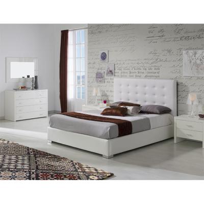 China White King Size Bed Frame Queen Size And Wooden Headboard Comfortable Elegant Double Home Furniture Latest Designs In India for sale