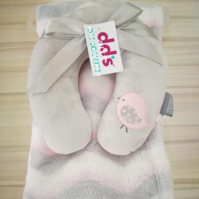 China 2018hot-selling low price high quality baby blanket 280GSM shu velveteen+neck high quality pillow for sale