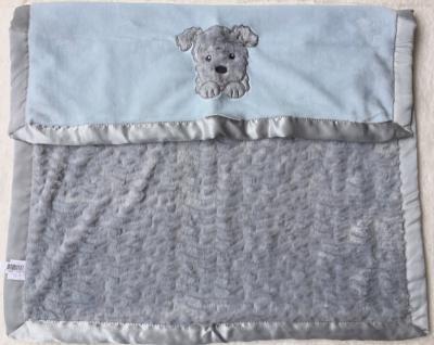 China PORTABLE Solid 280GSM Flannel+260GSM PV Fleece Satin Binding Baby Blanket for sale