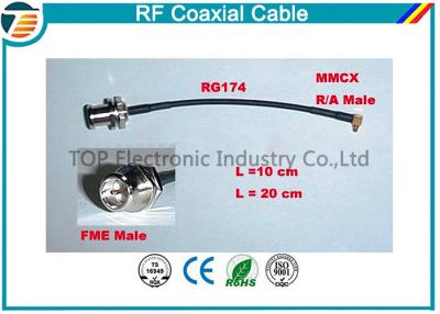 China Cabo coaxial RG174 do Rf da fêmea masculina do elevado desempenho com MMCX séries do conector à venda