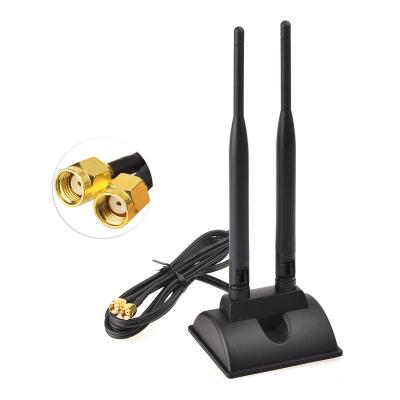 China Eightwood WiFi Antenna External Dual Band Magnetic 2.4G/5.8G 6dBi Antenna with RP-SMA 2m Extension Cable for WiFi Camera WA1-0114-S02SP-060-120 for sale