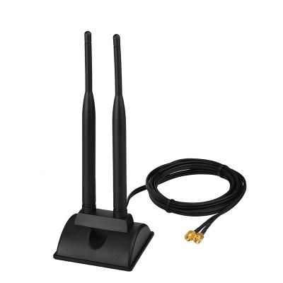 China 2.4G/5.8G Dual Band Antenna WiFi Magnetic Base For PCI-E WiFi Network Card USB WiFi Adapter Wireless Router Mobile Hotspot WA1-0114-S02SP-060-120 for sale