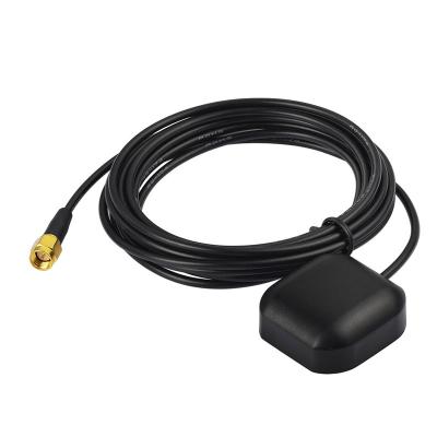 China Active GPS Antenna With SMA Male Connector RG174 Cable 38x36.5x15mm for sale