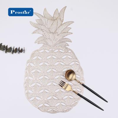 China Sustainable Wholesale 2020 New Round PVC Place Mat Summer Fruit Shape Metallic Table Mat for sale