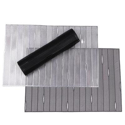 China New Products Sustainable /Star Rectangle Metallic PVC Place Mat Shapes Die Cut Gold and Silver Place Mat for sale