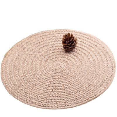 China 2020 Sustainable Hot Selling Round Paper Place Mat Restaurant Paper Woven Table Mat for sale