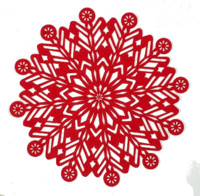 China 2016 Viable Felt Design Snowflake Round Felt Christmas Place Mat for sale