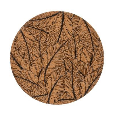 China Sustainable Sheet Printing Round Cork Place Mats for sale