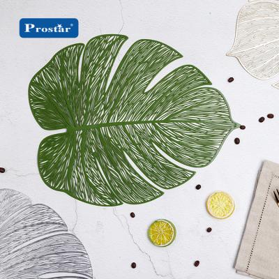 China Viable Monstera Leave Green PVC Place Mat for sale