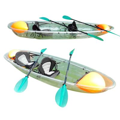 China Double Kayak JFM GK30 Two Seats Clear Transparent Kayak Canoe For Rowing Crystal Kayak for sale