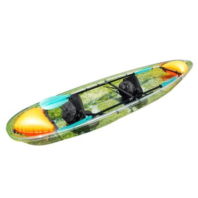 China Double Kayak JFM GK30 Durable Sits On Top Headroom Two Seats Crystal Kayak Transparent Glass Kayak for sale