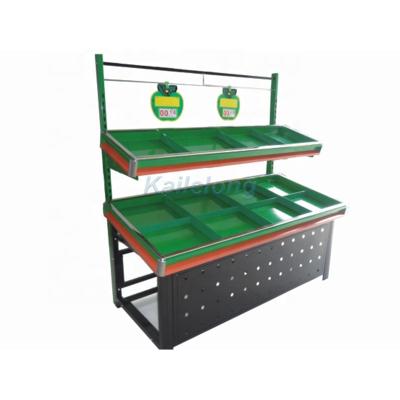 China Double-sided vegetable and fruit display supermarket rack fruit rack for sale