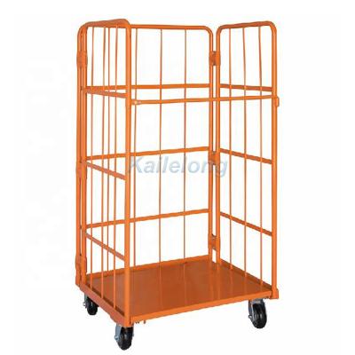 China Easy To Move Steel Folding Cage Trolley Logistics Metal Container Roll Cage Manufacturer Supplier Rolling Storage for sale