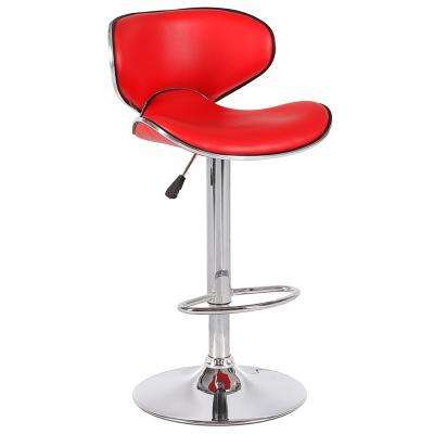 China Custom High Back Color Contrast Fabric Fabric Adjustable Back Seat PU Barstool Island Chair Adjustable Leather Bar Stool Modern PVC Eco-Friendly Optional for sale