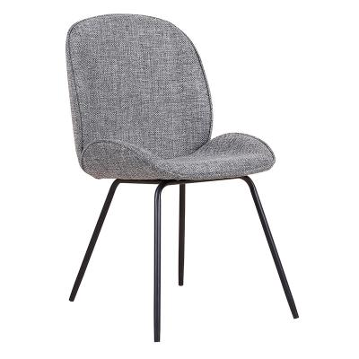 China Comfy Canvas Convertible And Suede Material Optional Color Backrest Upholstered Retro Metal Dining Chair Modern for sale