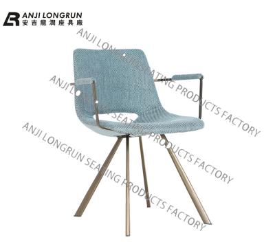 China Eco - Friendly Europe Printed Modern Non - Adjustable Fabric Dining Chair With Canvas Seat for sale